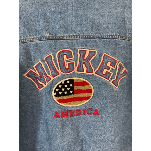 Vintage‎ Mickey Mouse American Flag Disney Catalog Denim Jacket Mens XL - Picture 9 of 9